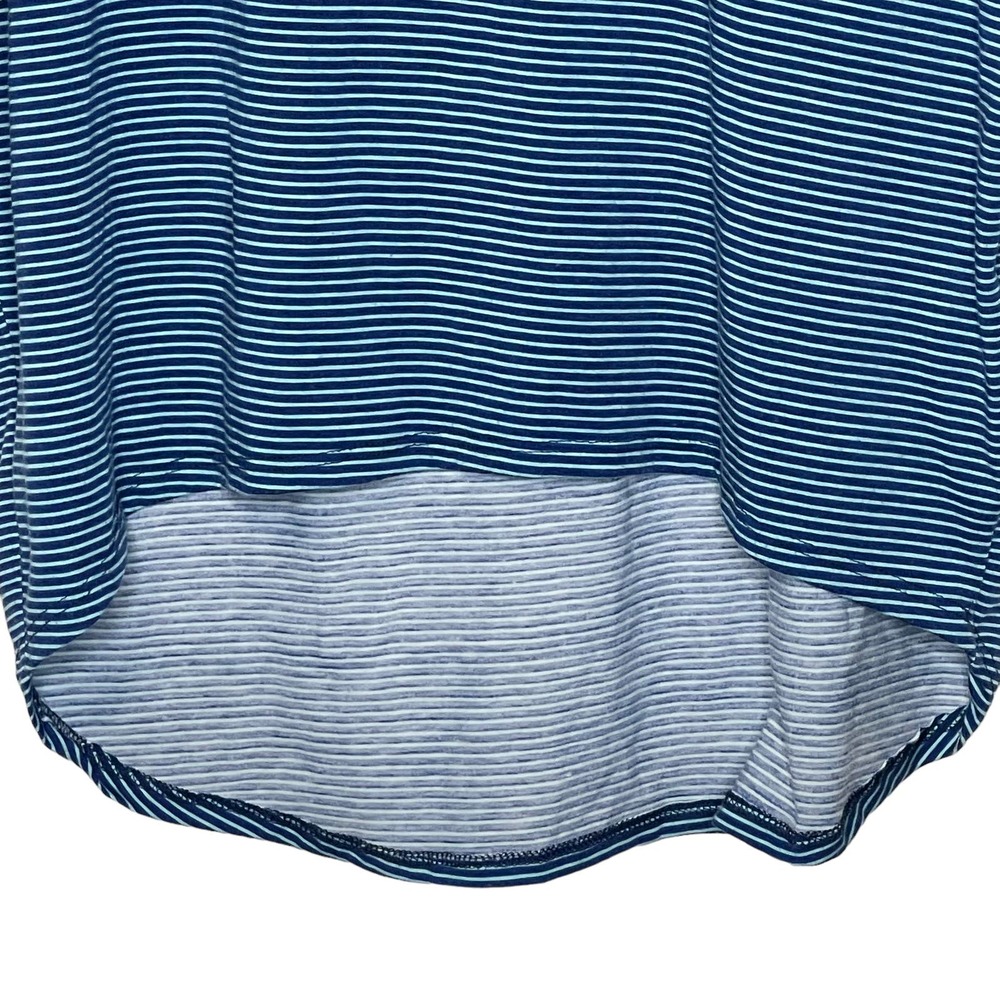 LuLaRoe Tunic Top Size XS Blue White Striped Womens Stretch‎ Blend SS T-Shirt - Picture 5 of 9